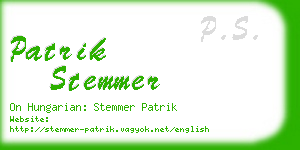 patrik stemmer business card